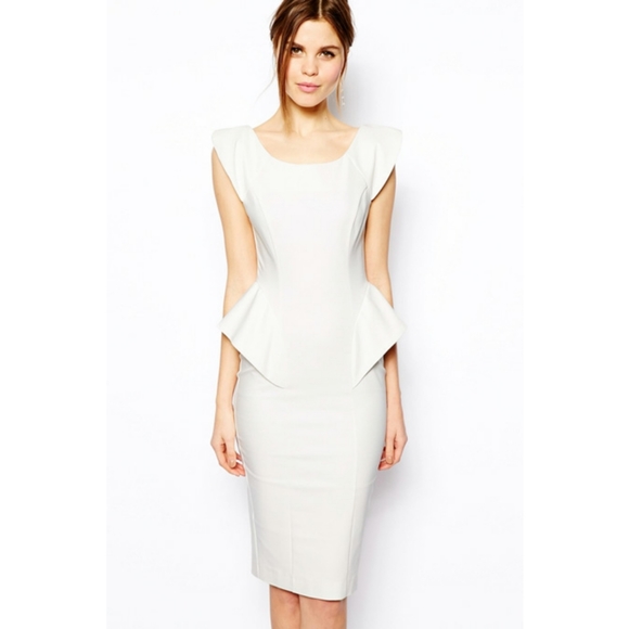 peplum white dress